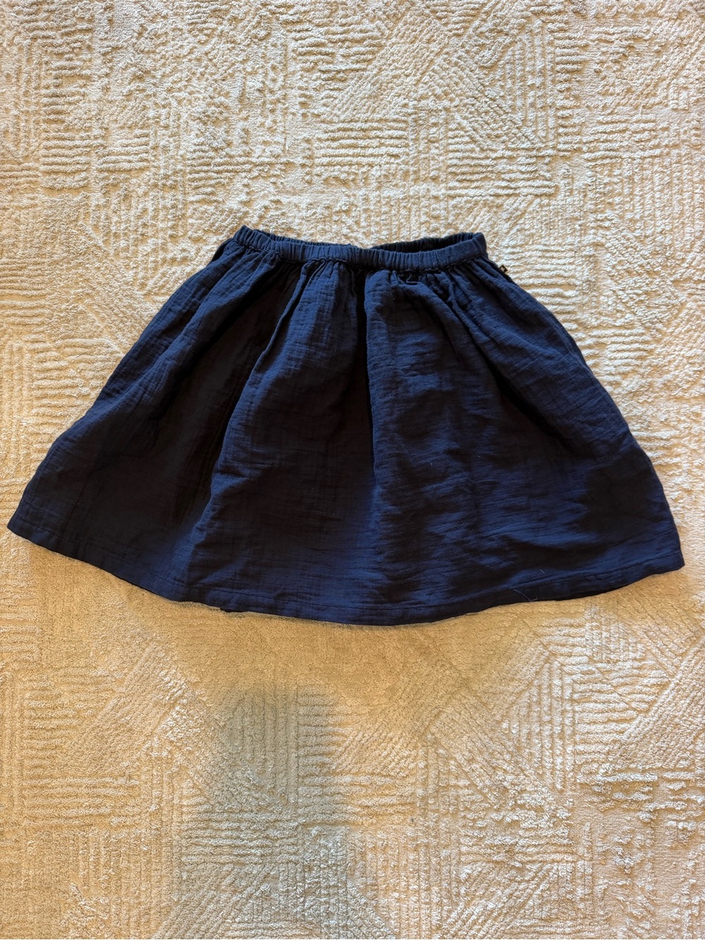 Bonton Navy Blue Cotton Gauze Full Skirt Size 10 French Designer NWT